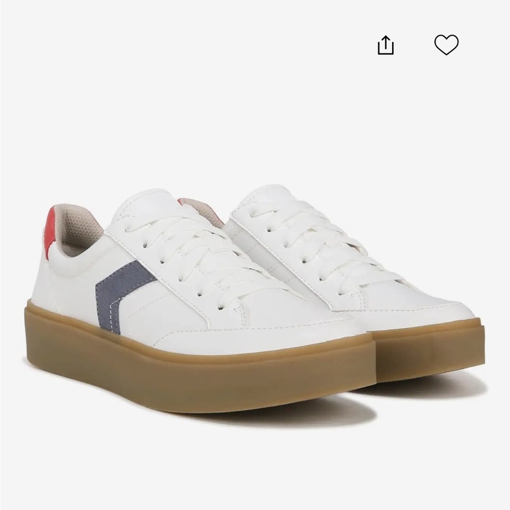 Dr Sholl’s Madison lace sneaker Oxford white red blue